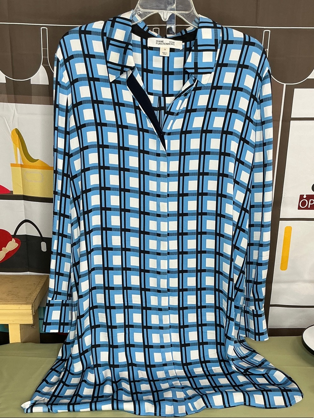 Diane Von Furstenberg sz 14 Silk Dress # 2329